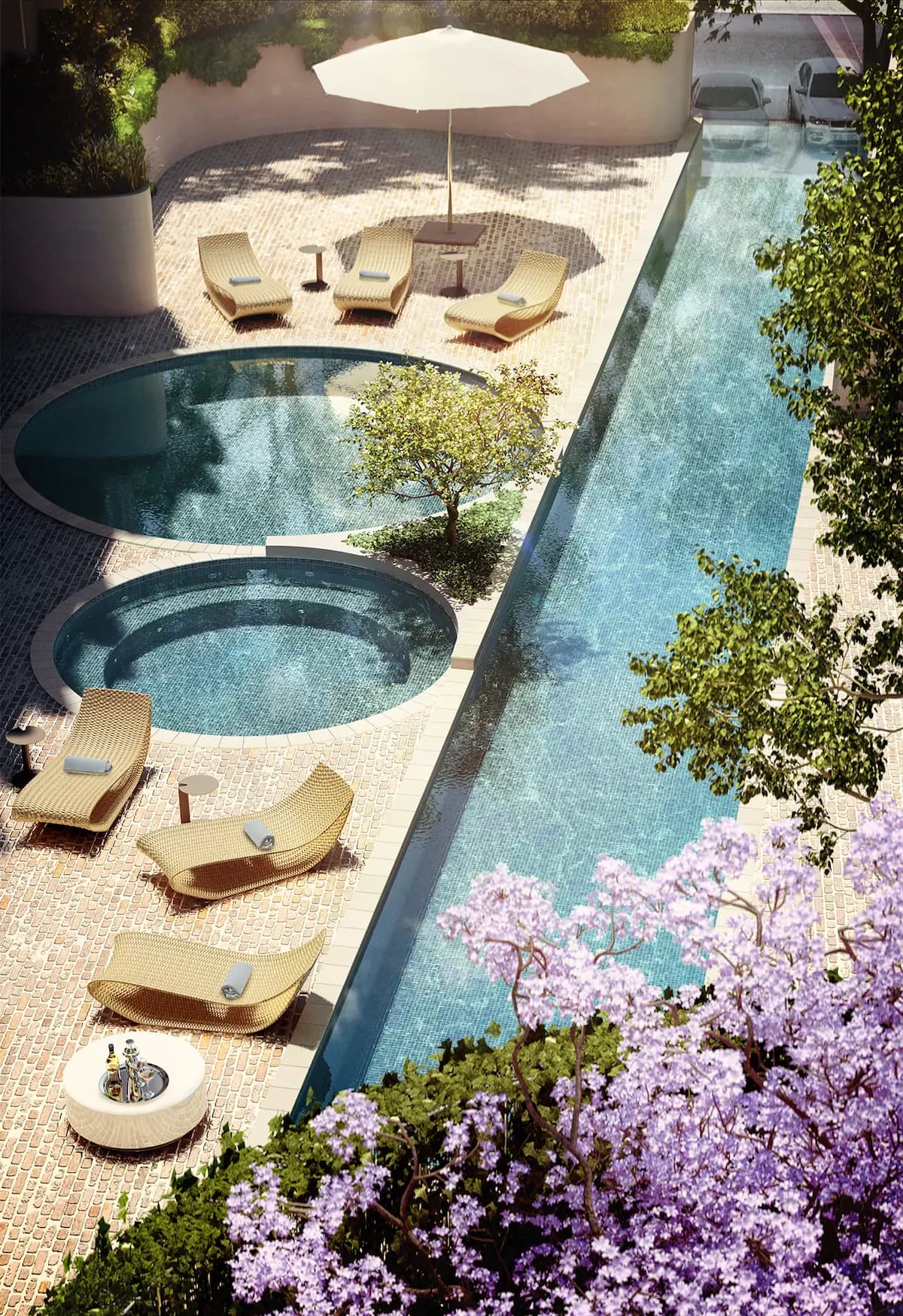 Pool deck and leisure space